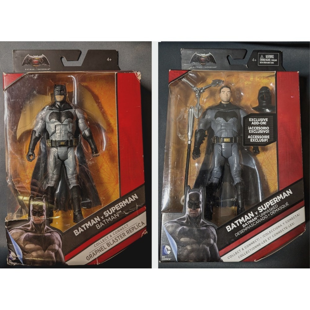 NIB DC Multiverse Batman vs Superman Unmasked & Blaster Figures
